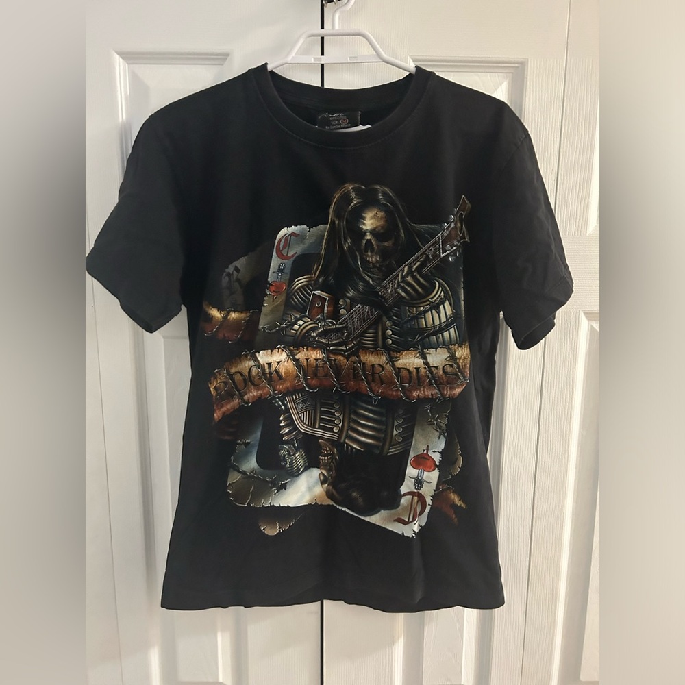 Rock Chang Rock Never Dies Tee Shirt Y2K Grunge